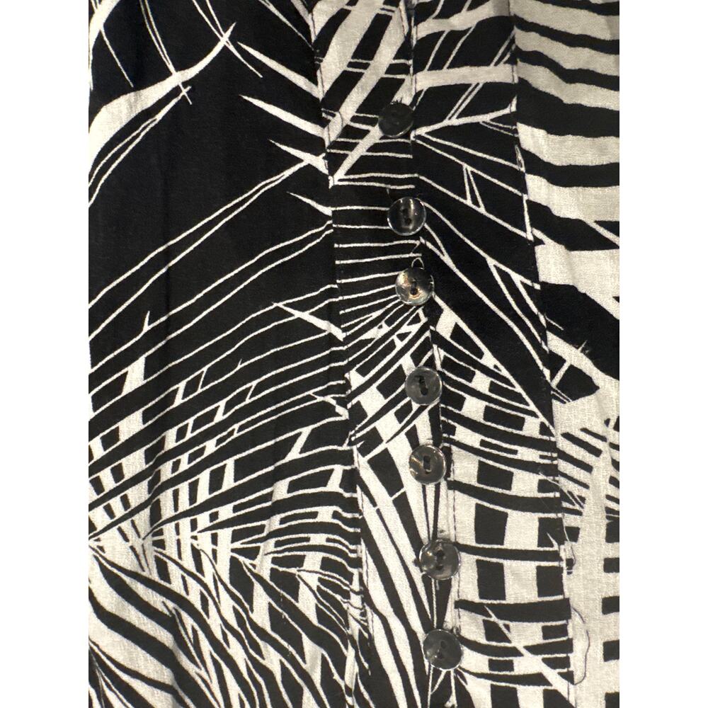 Emerson Rose Tropical Black White Viscose Maxi Skirt Button Front Stretch M NWT - Picture 7 of 12
